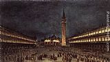 Piazza Canvas Paintings - Nighttime Procession in Piazza San Marco